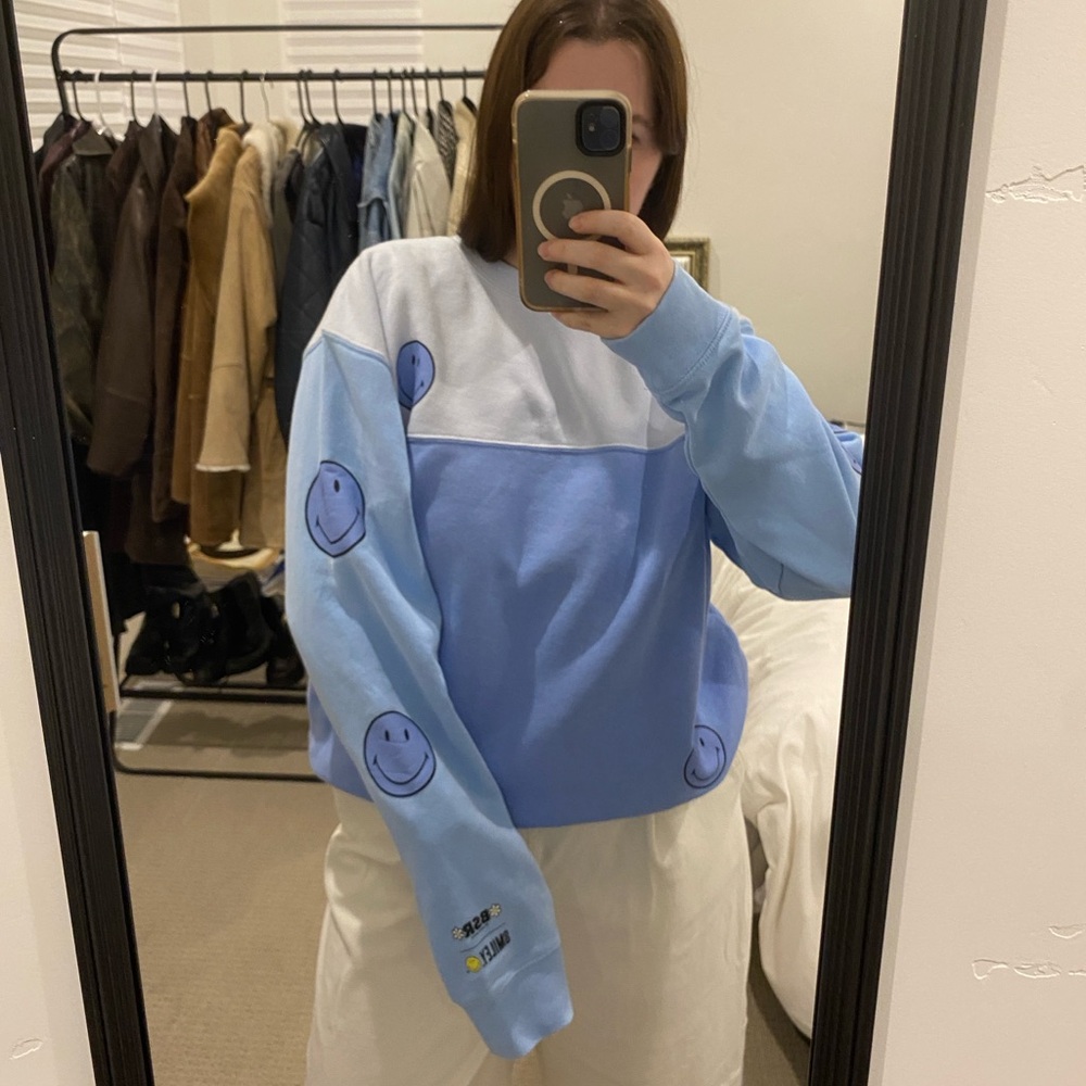 Smiley Tonal Crew Sweatshirt